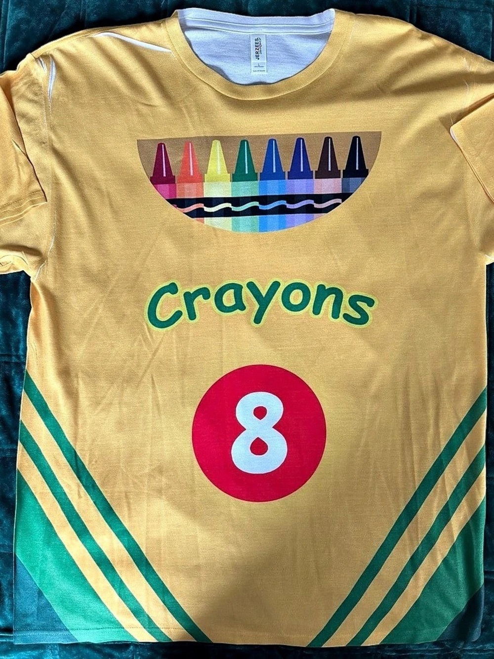 Jerzees Adult Crayon Graphic Tee Yellow & Green